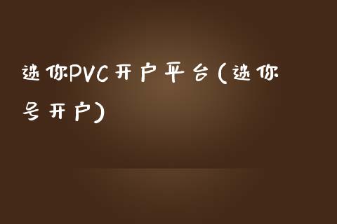 迷你PVC开户平台(迷你号开户)