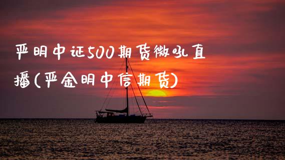 严明中证500期货微吼直播(严金明中信期货)