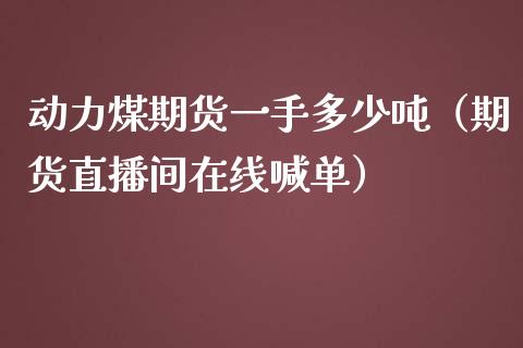 动力煤期货一手多少吨（期货直播间在线喊单）