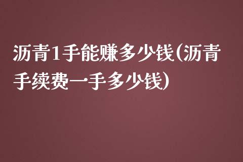 沥青1手能赚多少钱(沥青手续费一手多少钱)