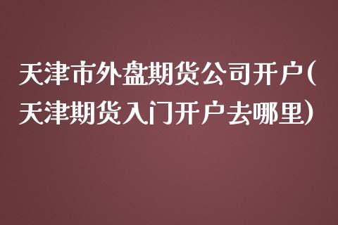 天津市外盘期货公司开户(天津期货入门开户去哪里)