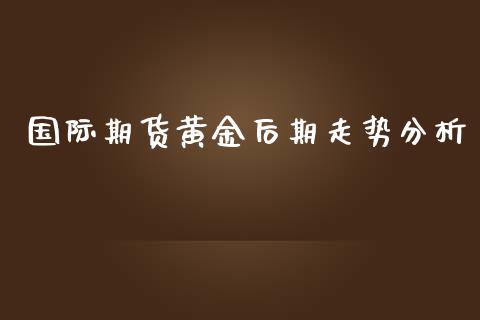 国际期货黄金后期走势分析