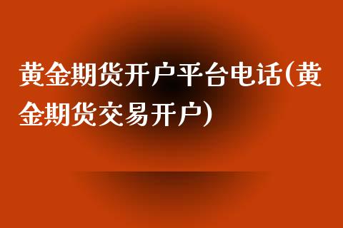 黄金期货开户平台电话(黄金期货交易开户)