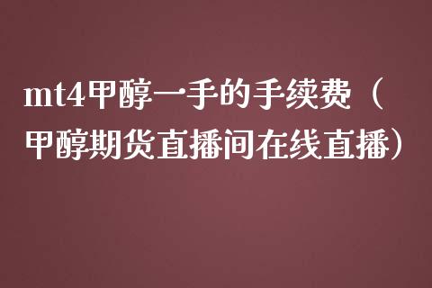 mt4甲醇一手的手续费（甲醇期货直播间在线直播）