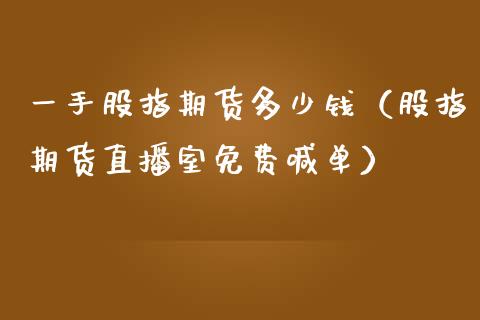 一手股指期货多少钱（股指期货直播室免费喊单）