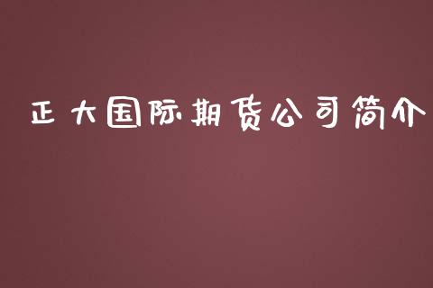 正大国际期货公司简介