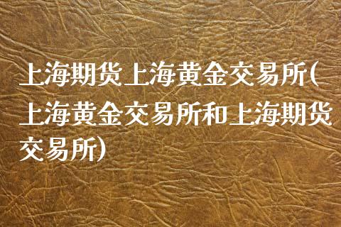 上海期货上海黄金交易所(上海黄金交易所和上海期货交易所)