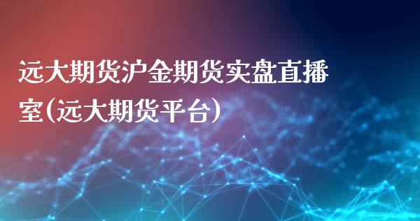 远大期货沪金期货实盘直播室(远大期货平台)