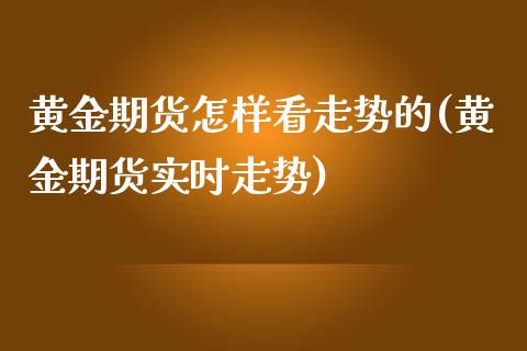 黄金期货怎样看走势的(黄金期货实时走势)