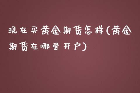 现在买黄金期货怎样(黄金期货在哪里开户)