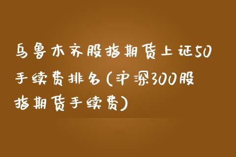 乌鲁木齐股指期货上证50手续费排名(沪深300股指期货手续费)