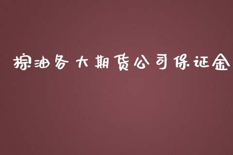 棕油各大期货公司保证金