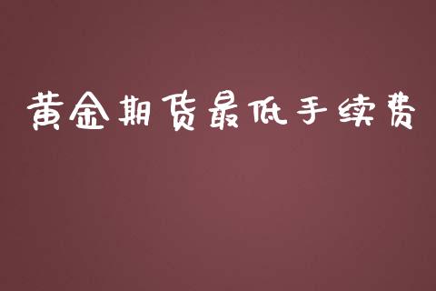 黄金期货最低手续费