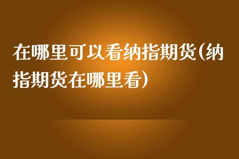 在哪里可以看纳指期货(纳指期货在哪里看)