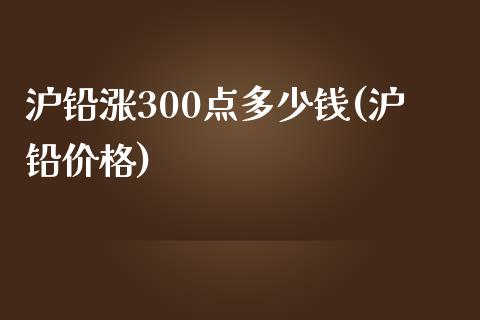 沪铅涨300点多少钱(沪铅价格)