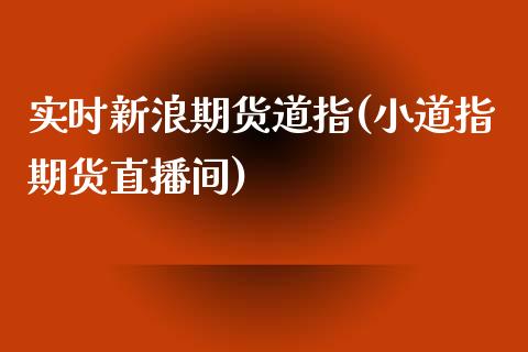 实时新浪期货道指(小道指期货直播间)