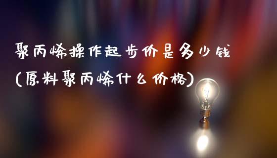 聚丙烯操作起步价是多少钱(原料聚丙烯什么价格)