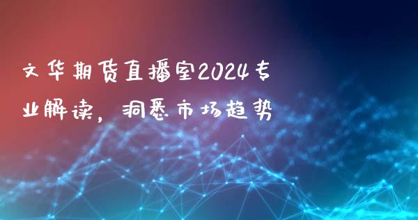 文华期货直播室2024专业解读，洞悉市场趋势