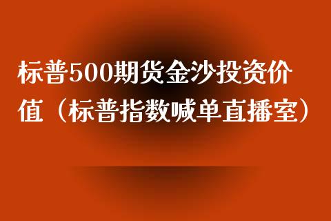 标普500期货金沙投资价值（标普指数喊单直播室）