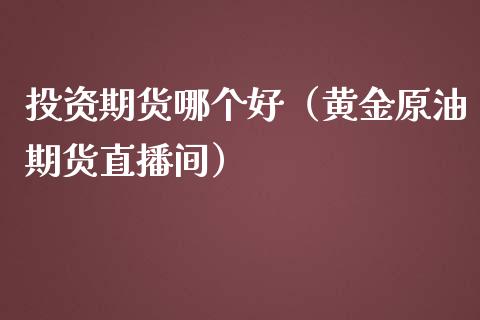 投资期货哪个好（黄金原油期货直播间）