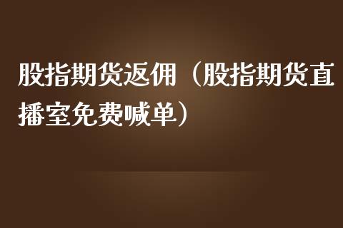 股指期货返佣（股指期货直播室免费喊单）