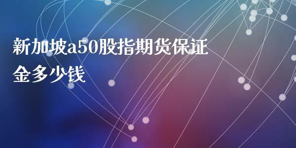 新加坡a50股指期货保证金多少钱