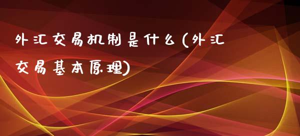 外汇交易机制是什么(外汇交易基本原理)