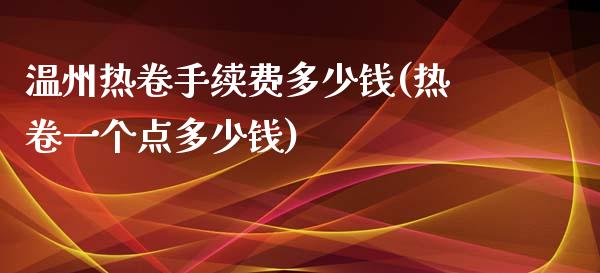 温州热卷手续费多少钱(热卷一个点多少钱)