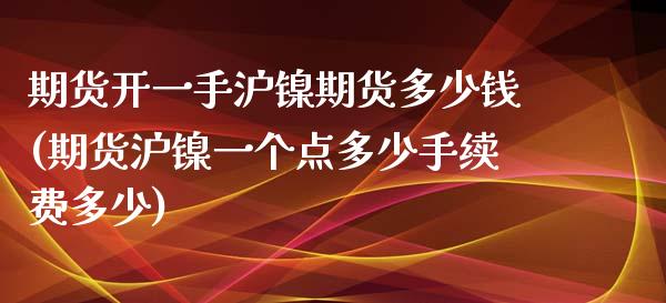 期货开一手沪镍期货多少钱(期货沪镍一个点多少手续费多少)