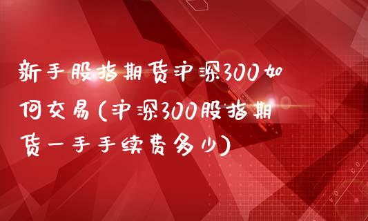 新手股指期货沪深300如何交易(沪深300股指期货一手手续费多少)