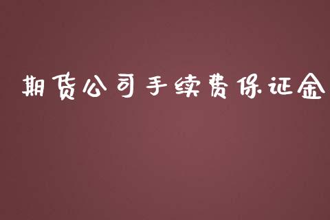 期货公司手续费保证金