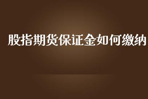 股指期货保证金如何缴纳