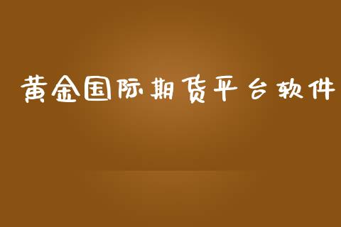 黄金国际期货平台软件