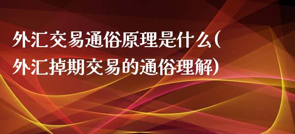 外汇交易通俗原理是什么(外汇掉期交易的通俗理解)