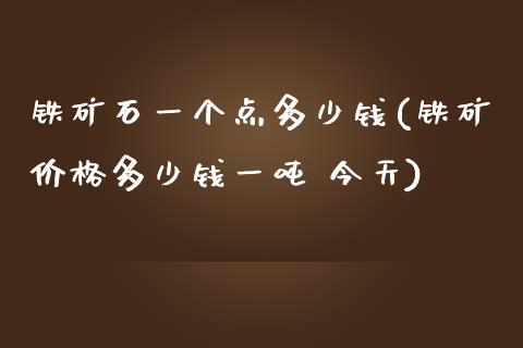 铁矿石一个点多少钱(铁矿价格多少钱一吨 今天)