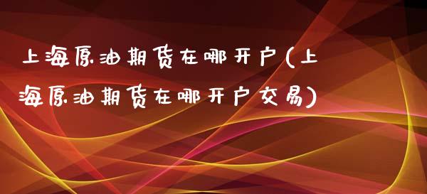 上海原油期货在哪开户(上海原油期货在哪开户交易)