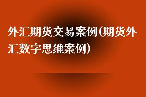 外汇期货交易案例(期货外汇数字思维案例)