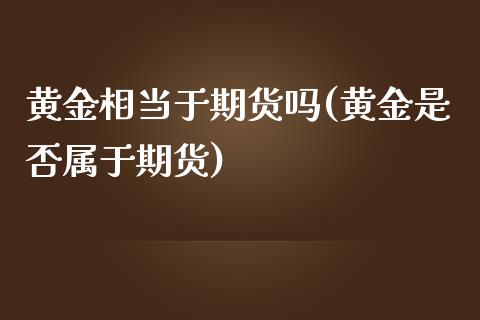 黄金相当于期货吗(黄金是否属于期货)