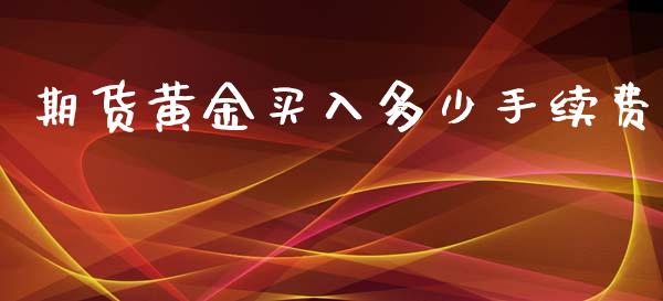 期货黄金买入多少手续费