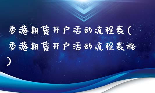 香港期货开户活动流程表(香港期货开户活动流程表格)