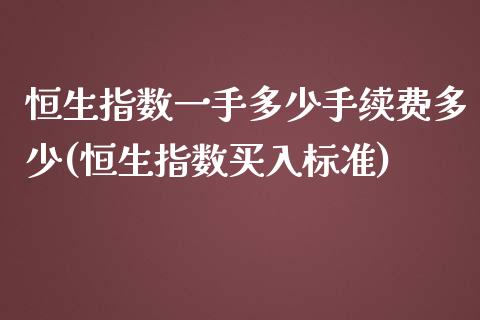 恒生指数一手多少手续费多少(恒生指数买入标准)