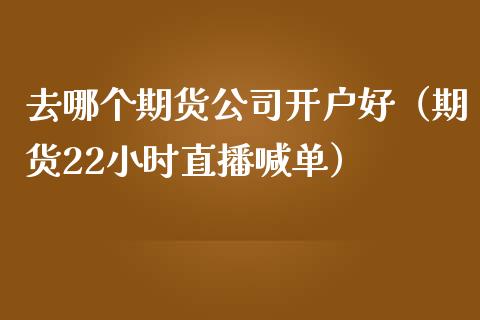 去哪个期货公司开户好（期货22小时直播喊单）