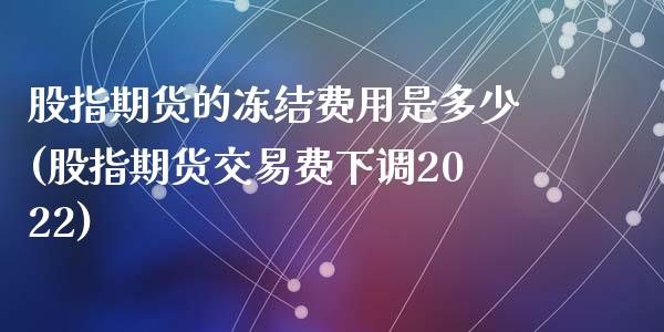 股指期货的冻结费用是多少(股指期货交易费下调2022)