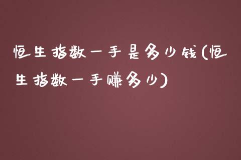 恒生指数一手是多少钱(恒生指数一手赚多少)