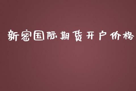 新密国际期货开户价格