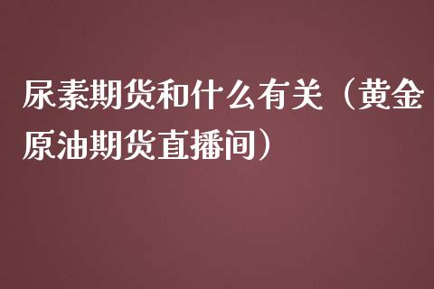 尿素期货和什么有关（黄金原油期货直播间）