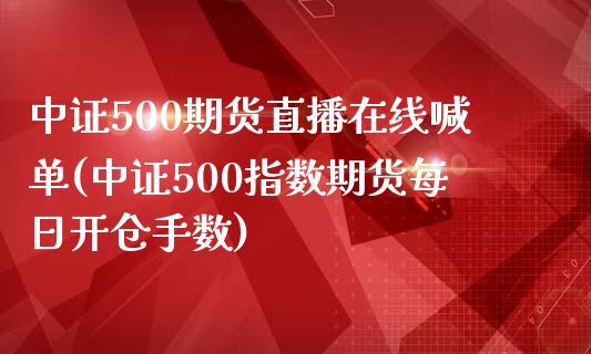 中证500期货直播在线喊单(中证500指数期货每日开仓手数)