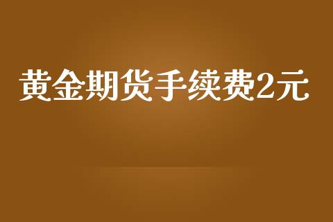 黄金期货手续费2元