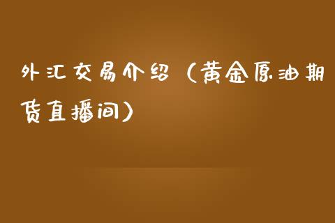 外汇交易介绍（黄金原油期货直播间）