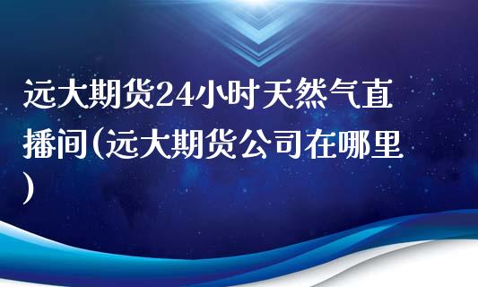 远大期货24小时天然气直播间(远大期货公司在哪里)